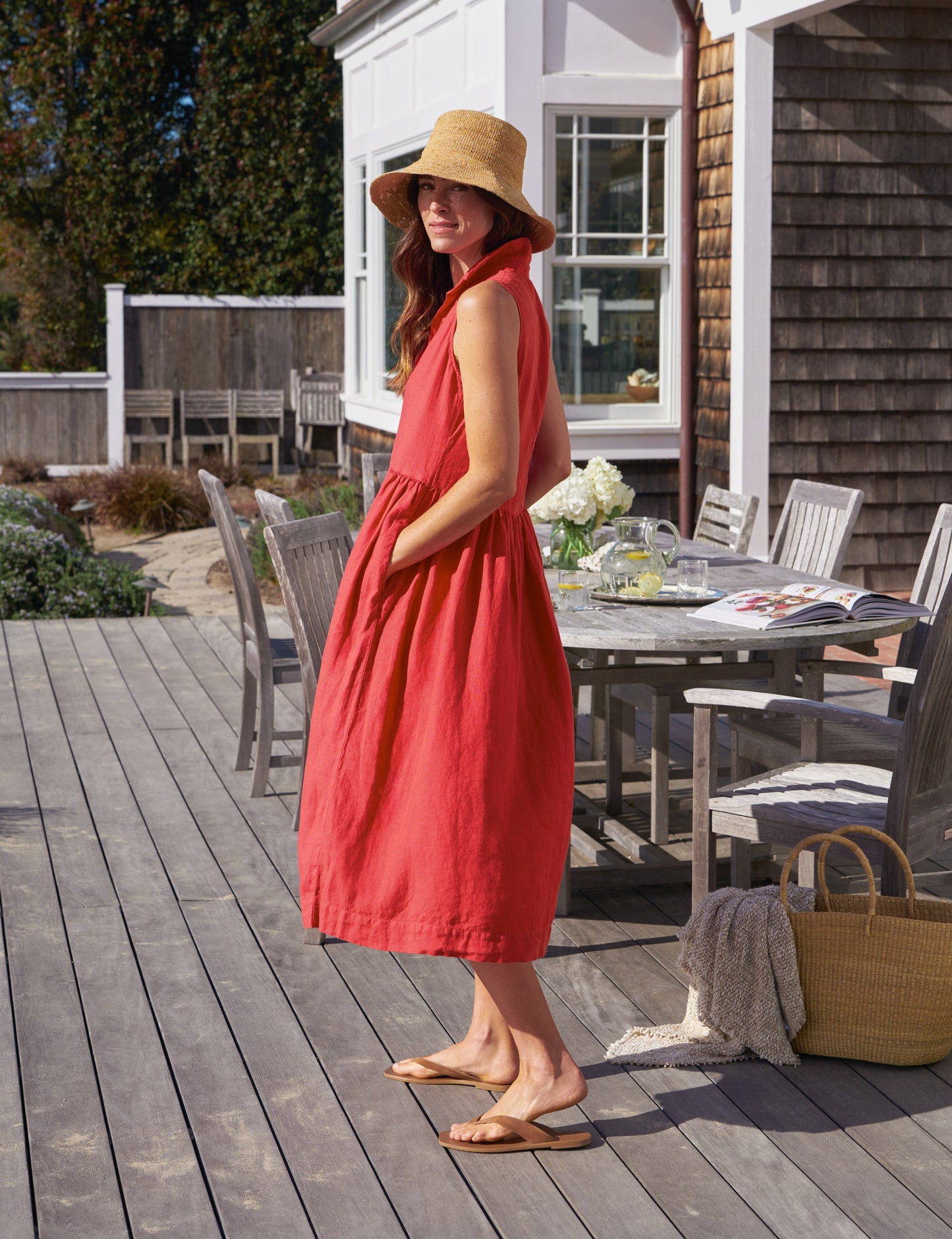 DAPHNE Summer Red, Washed Linen