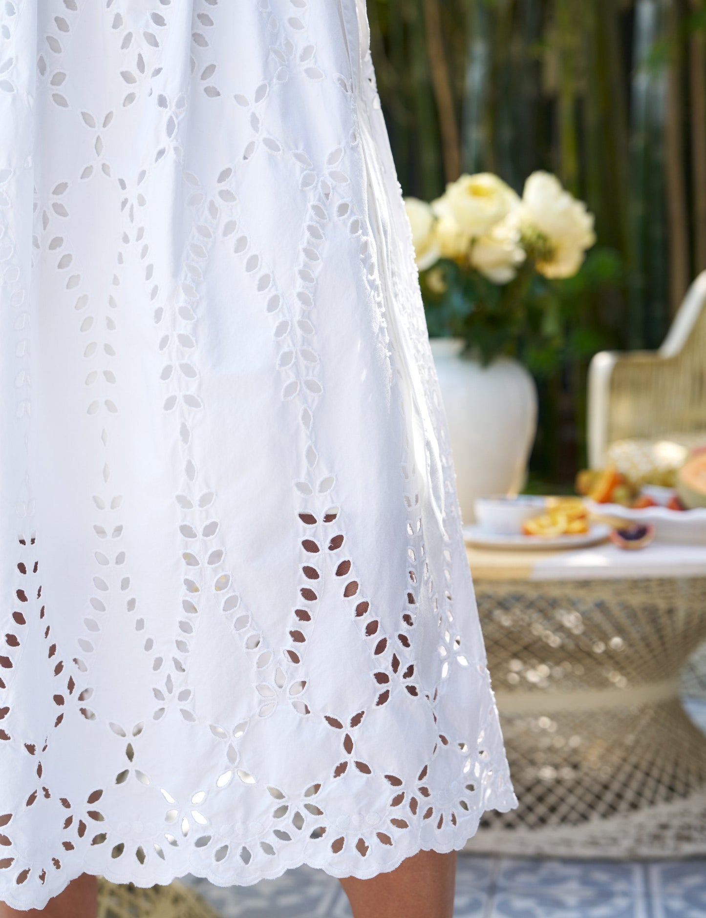 GRACE DRESS White, Eyelet Cotton
