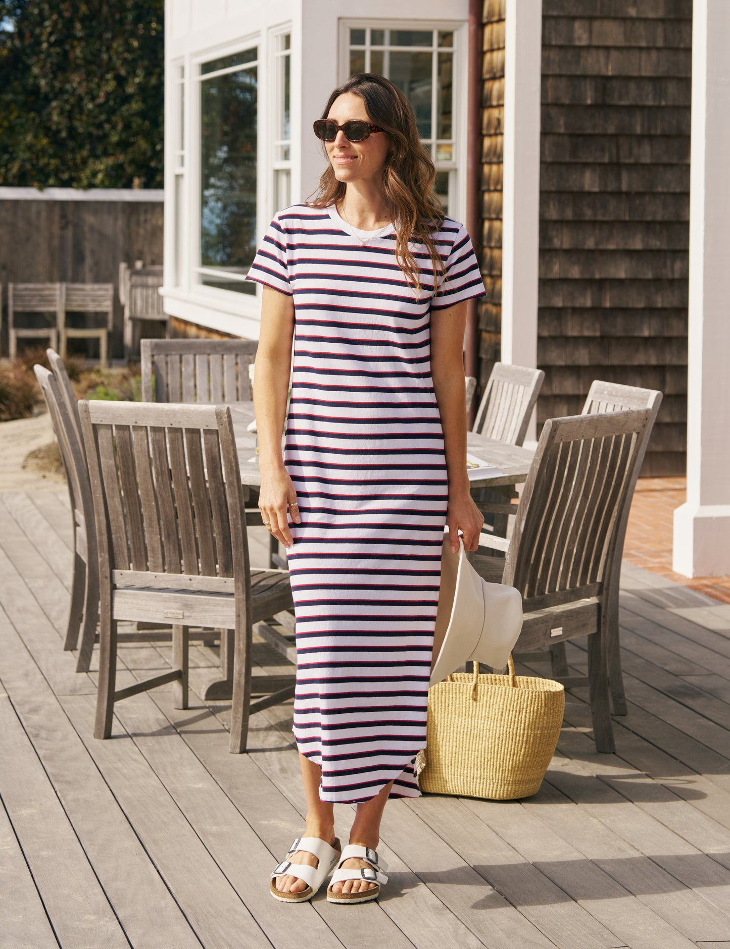 HARPER White with Red and Navy French Stripe, Heritage Jersey
