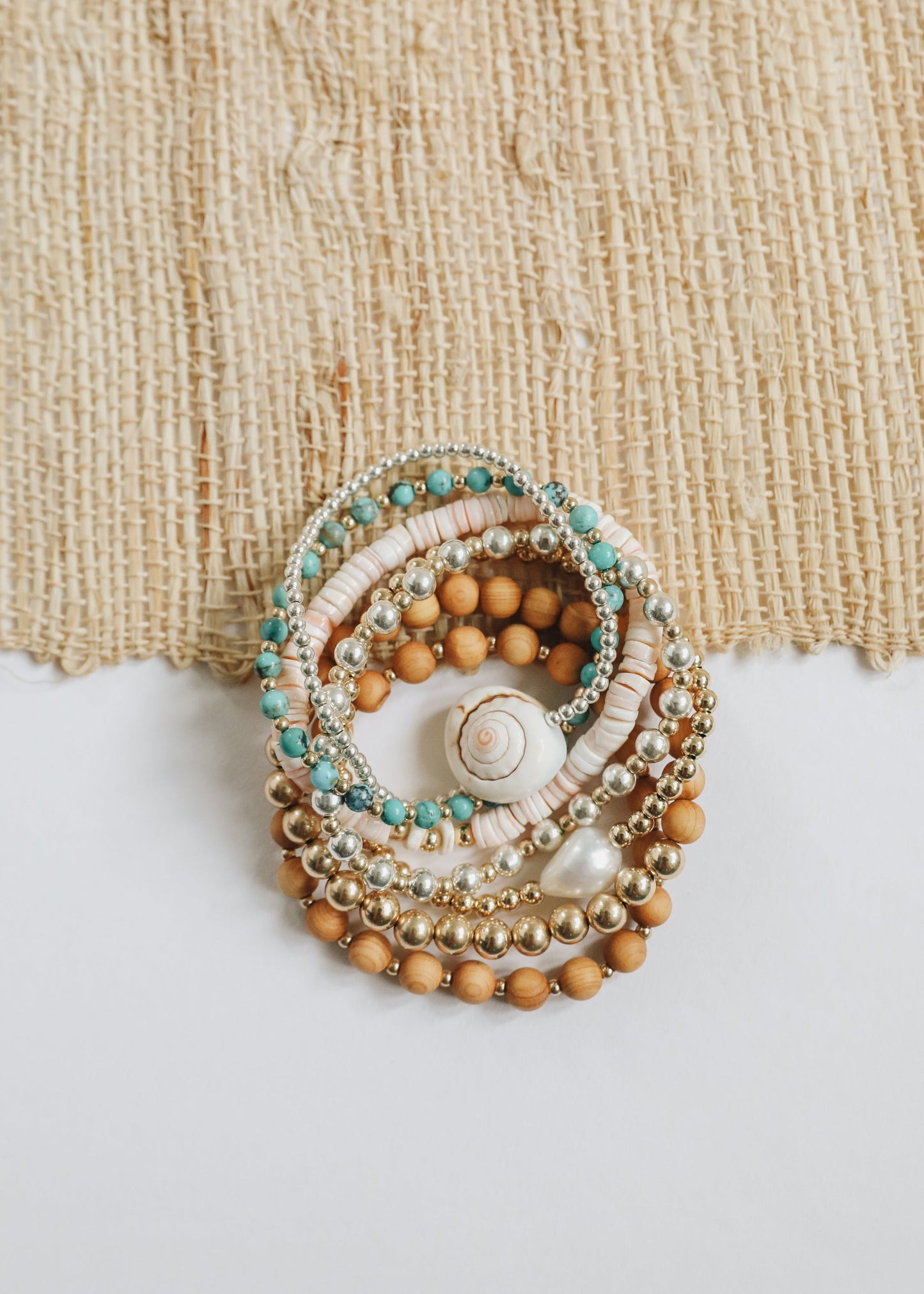 Sterling Silver + 14k Gold Filled Sun || Beaded Bracelet