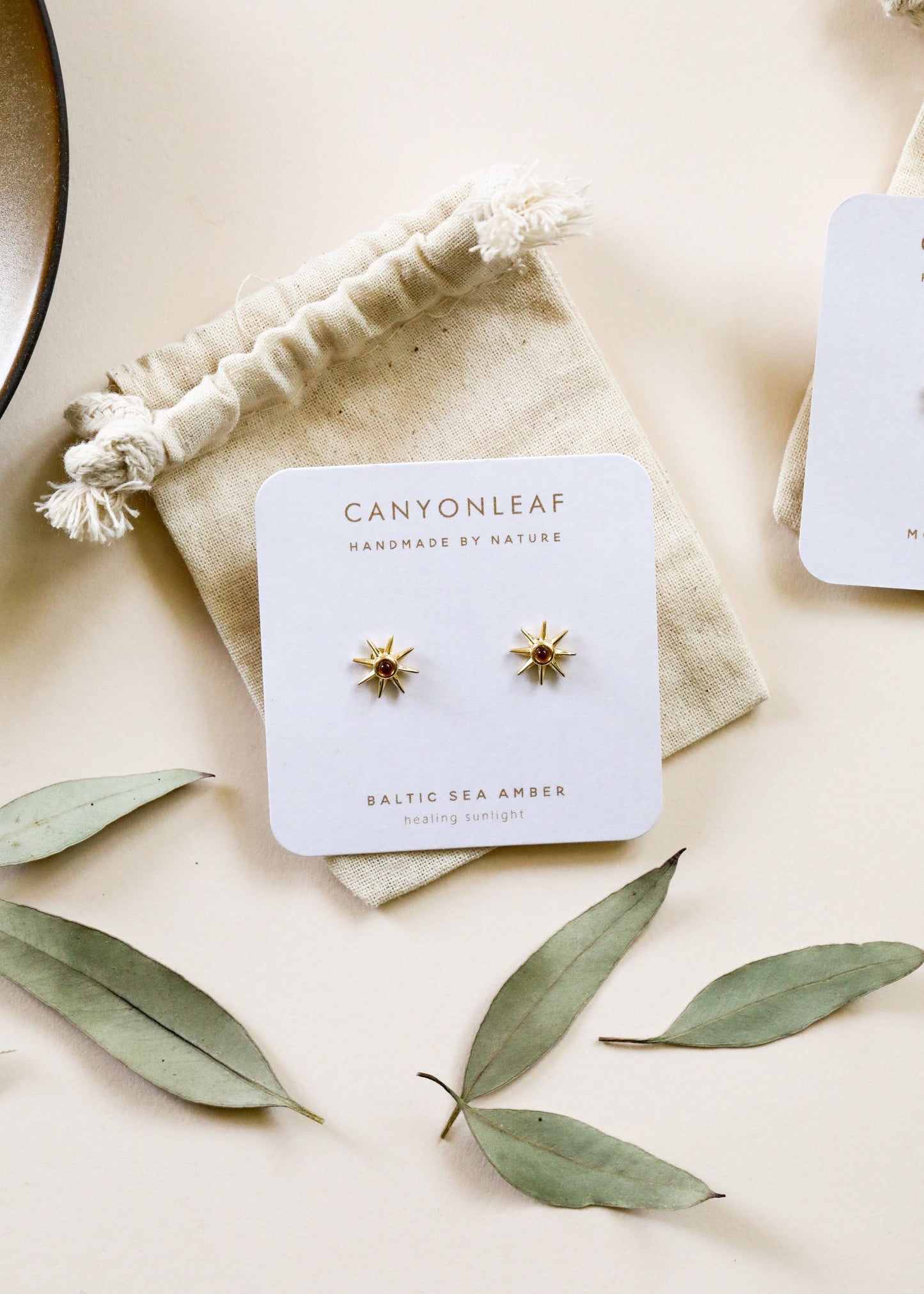 18K Gold Vermeil + Baltic Sea Amber || Sunshine Earrings