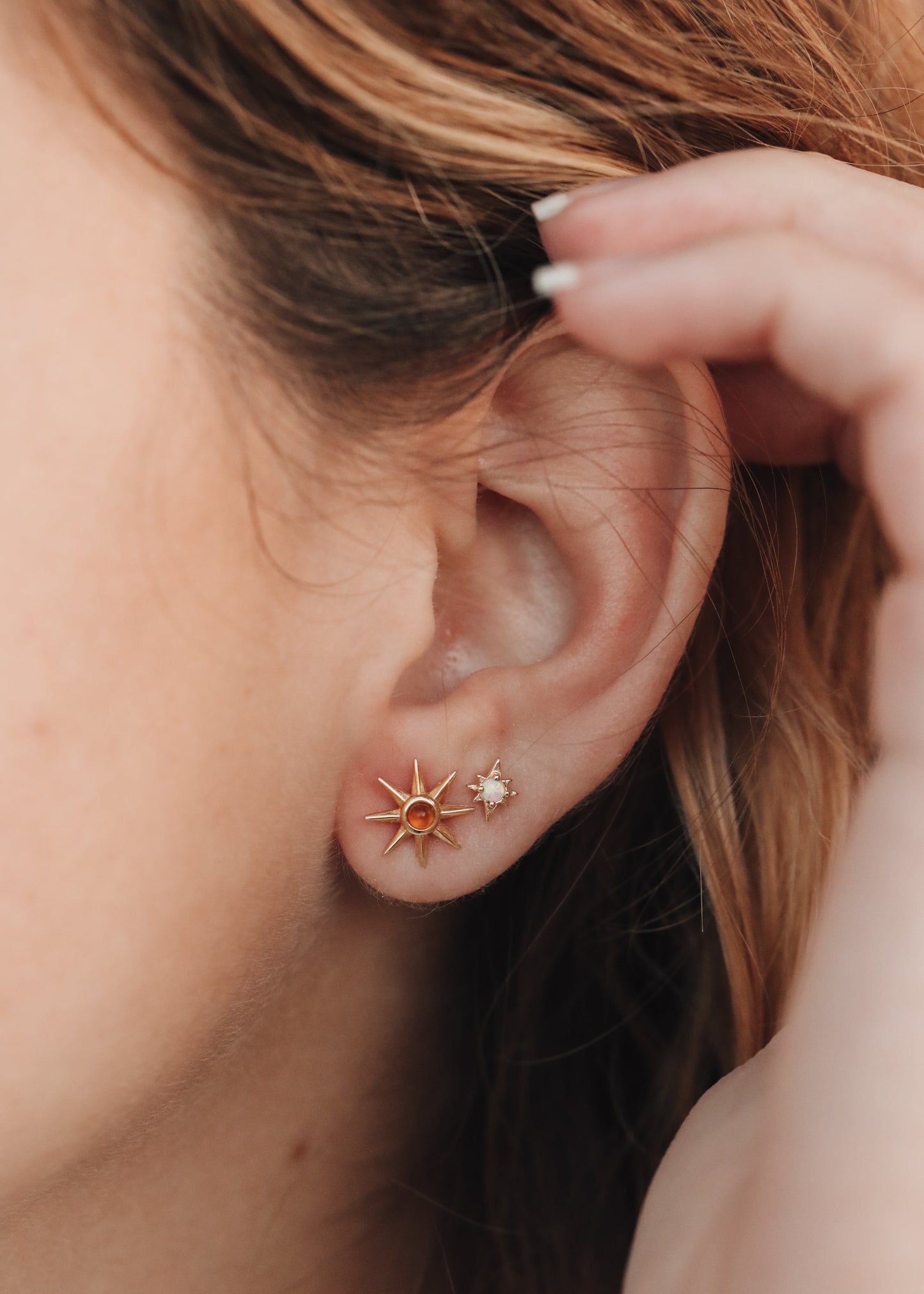 18K Gold Vermeil + Baltic Sea Amber || Sunshine Earrings