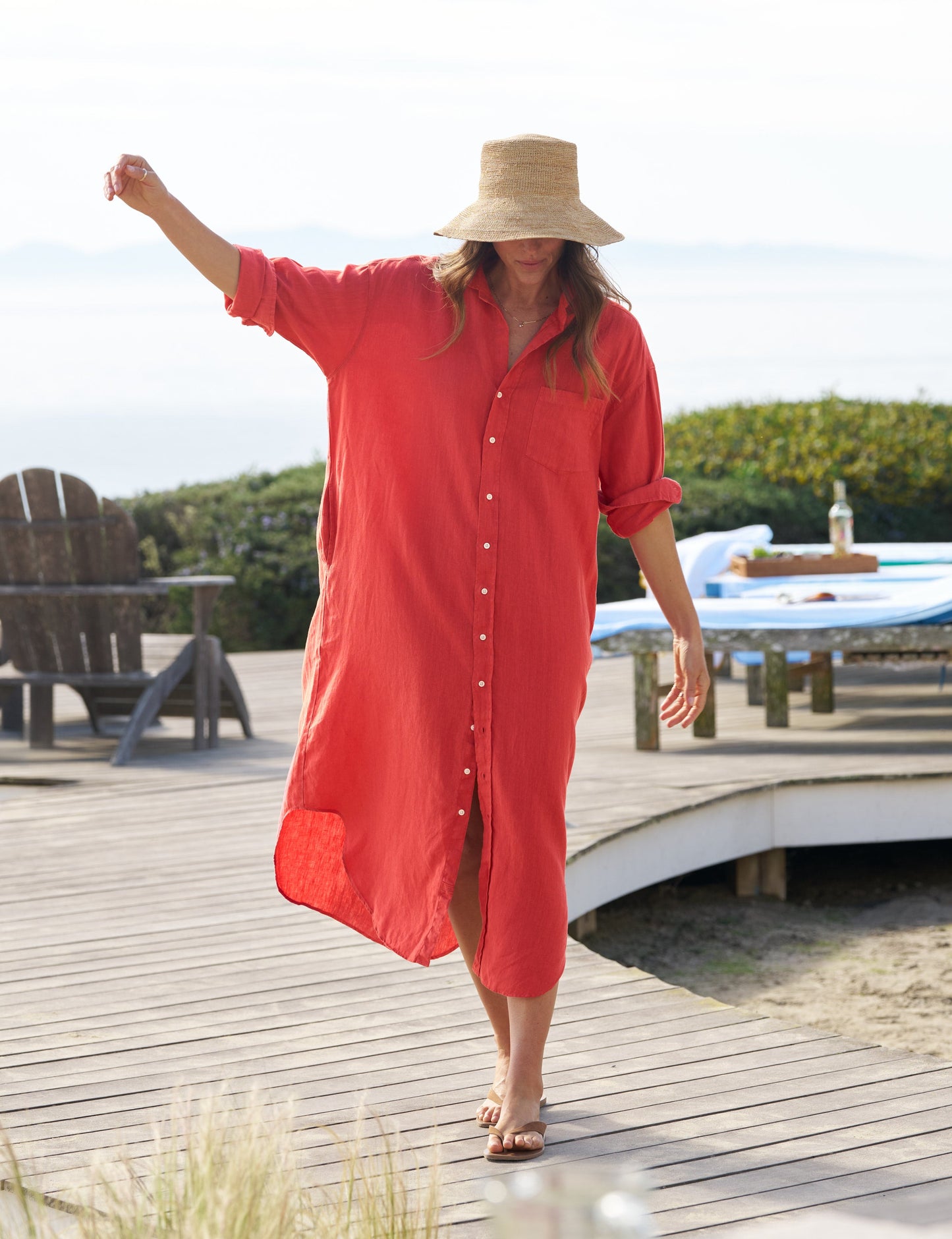 MEGAN Summer Red, Washed Linen