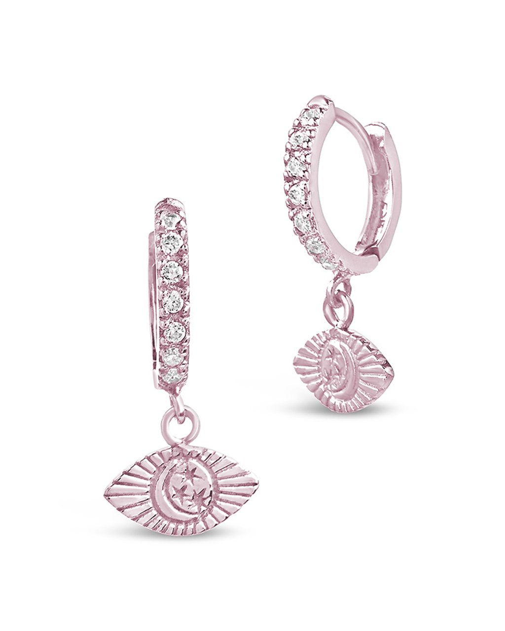 Sterling Silver Starry Nights Eye Micro Hoops