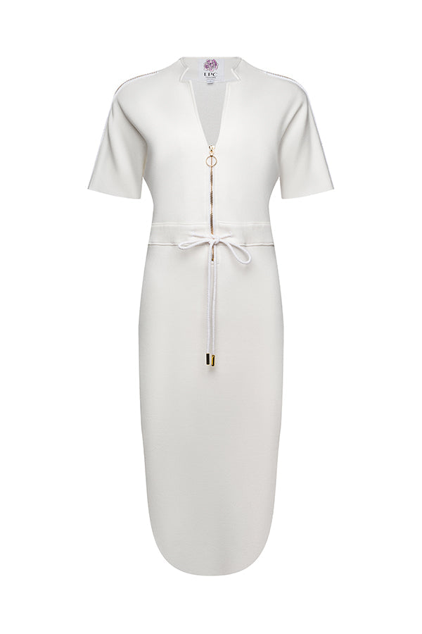 The Chelsea Stretch Terry Dress in White