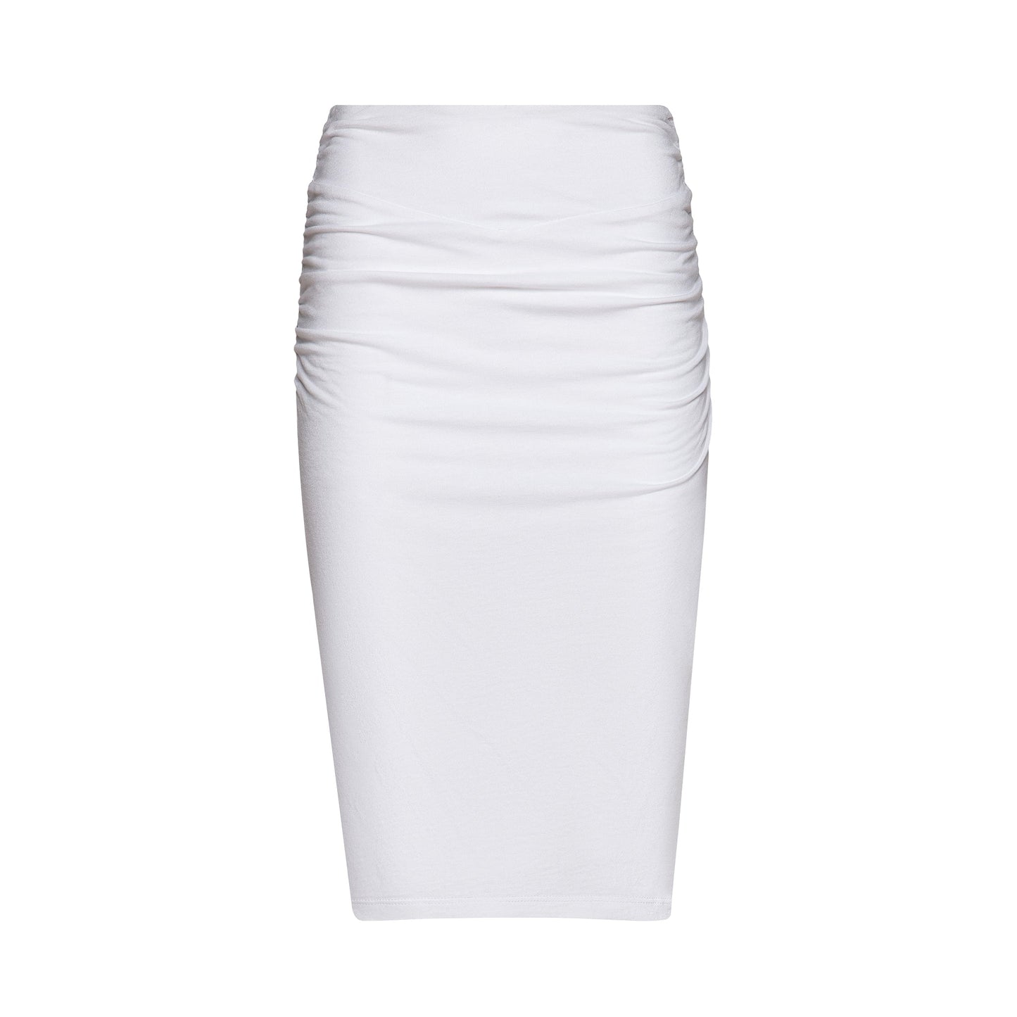 The Debra Double-Lined Jersey Skirt in White