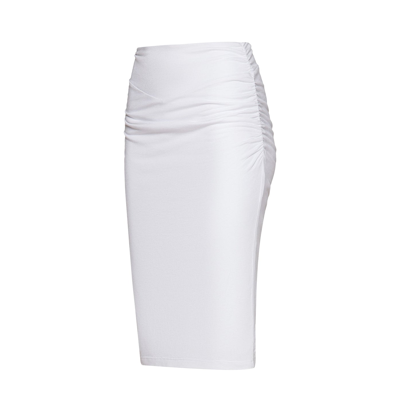 The Debra Double-Lined Jersey Skirt in White