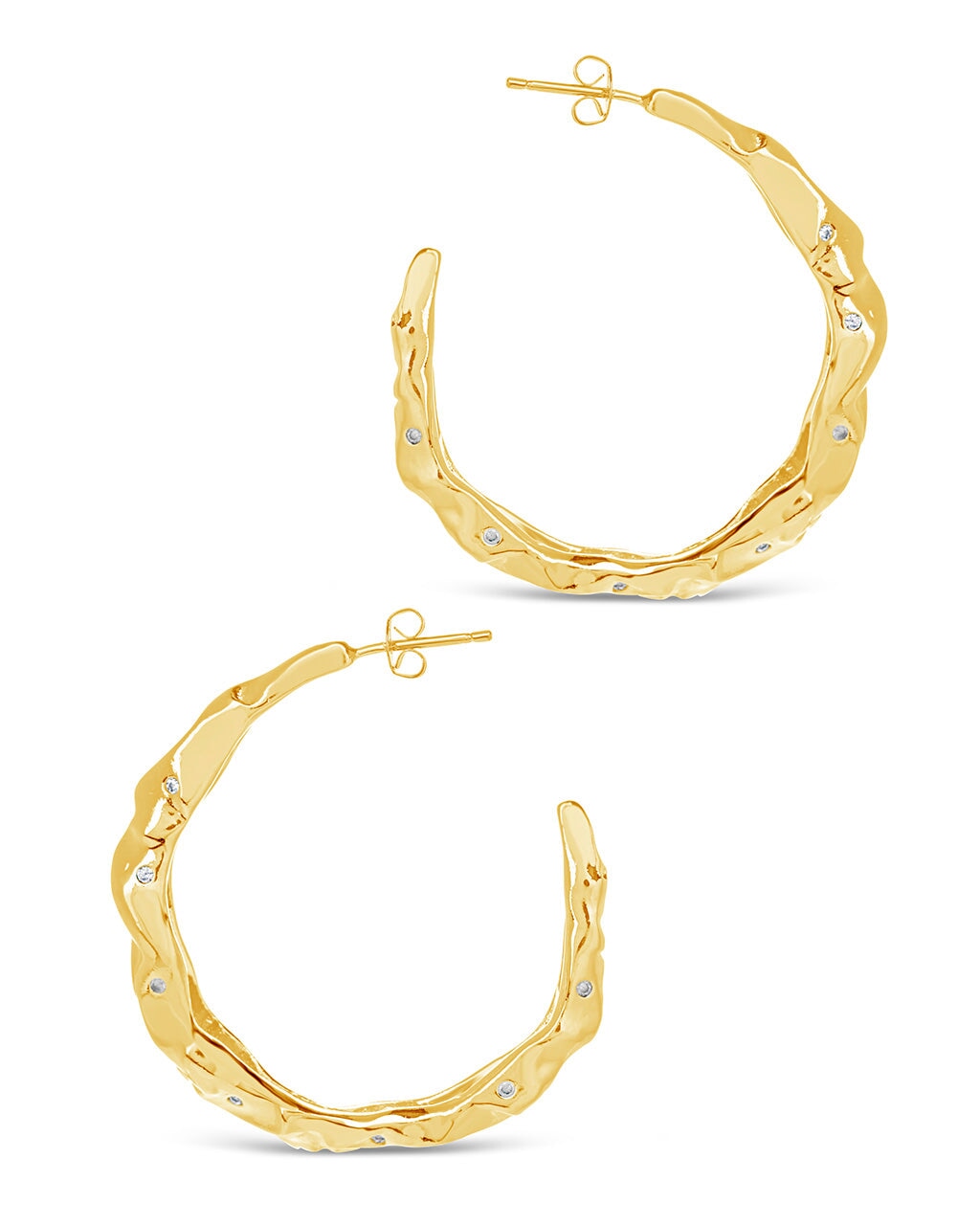 Damaris CZ Molten Metal Hoop Earrings