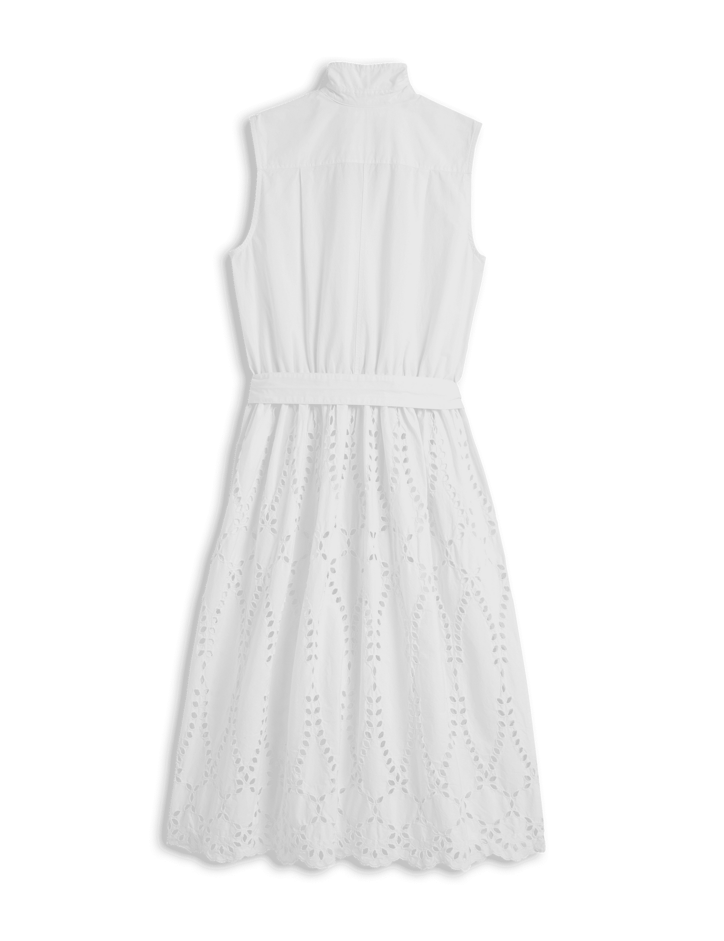 GRACE SLEEVELESS DRESS White, Eyelet Cotton