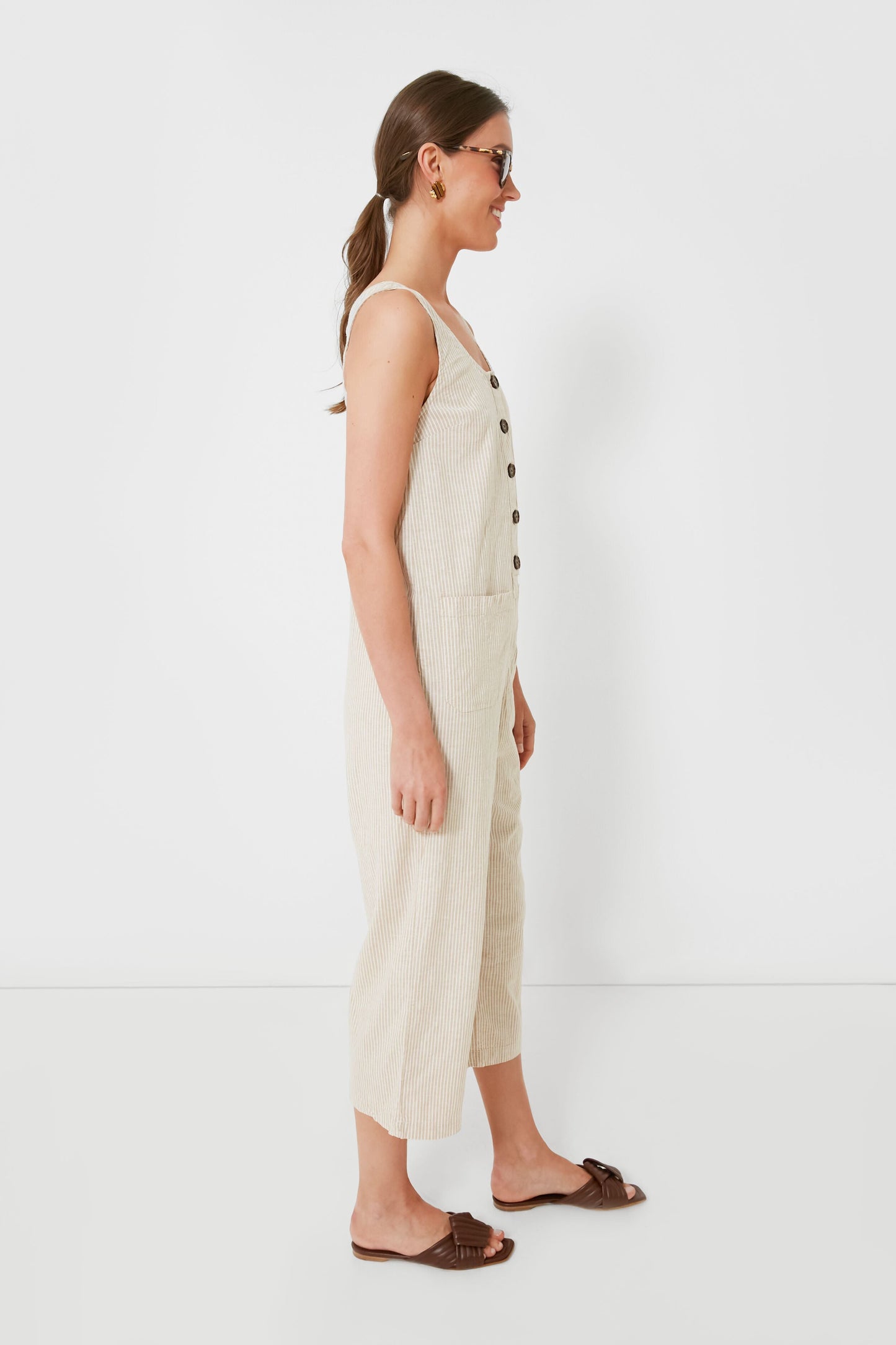 Natural Stripe Sydney Beach Jumpsuit