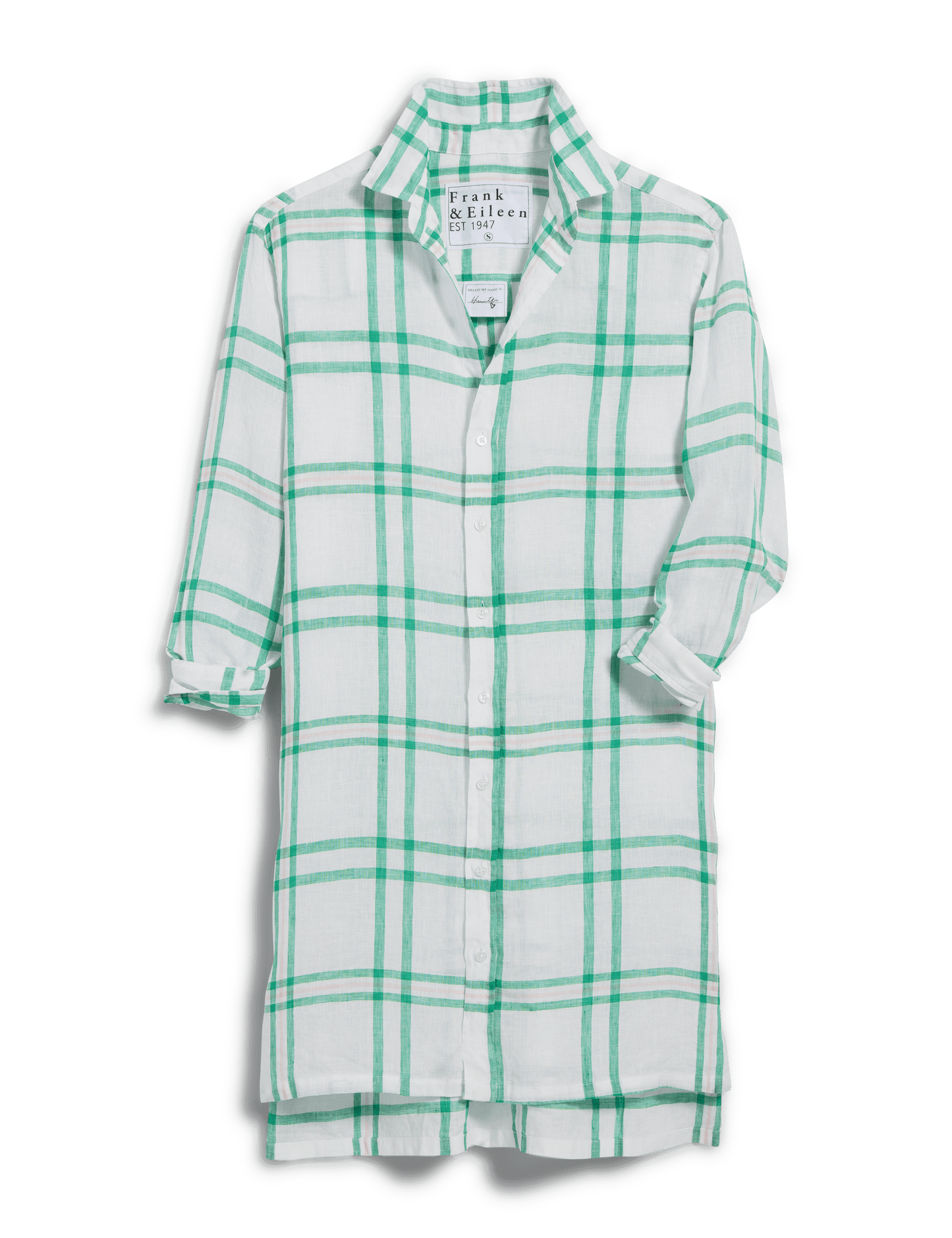 HUNTER Green and Light Pink Plaid, Italian Classic Linen