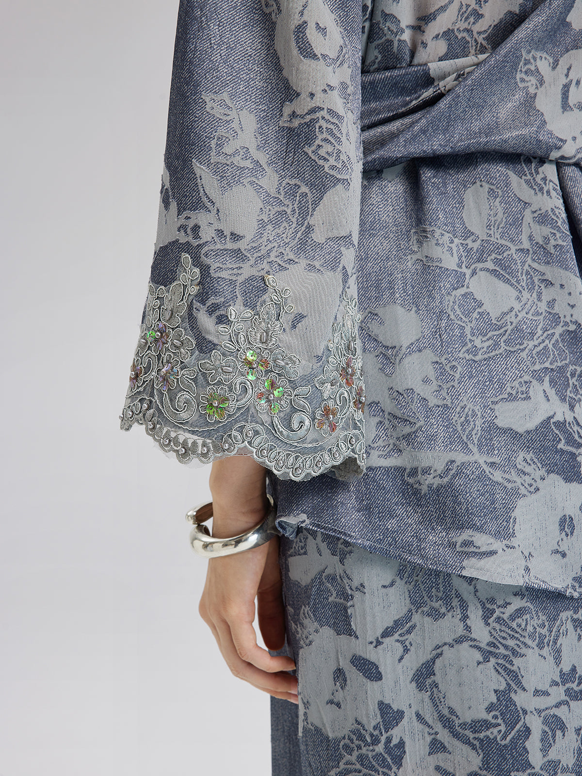 Burnout Floral Tie-Front Shirt