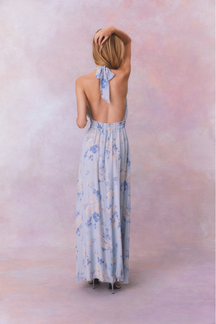 Love Heirloom Print Halter Maxi Dress