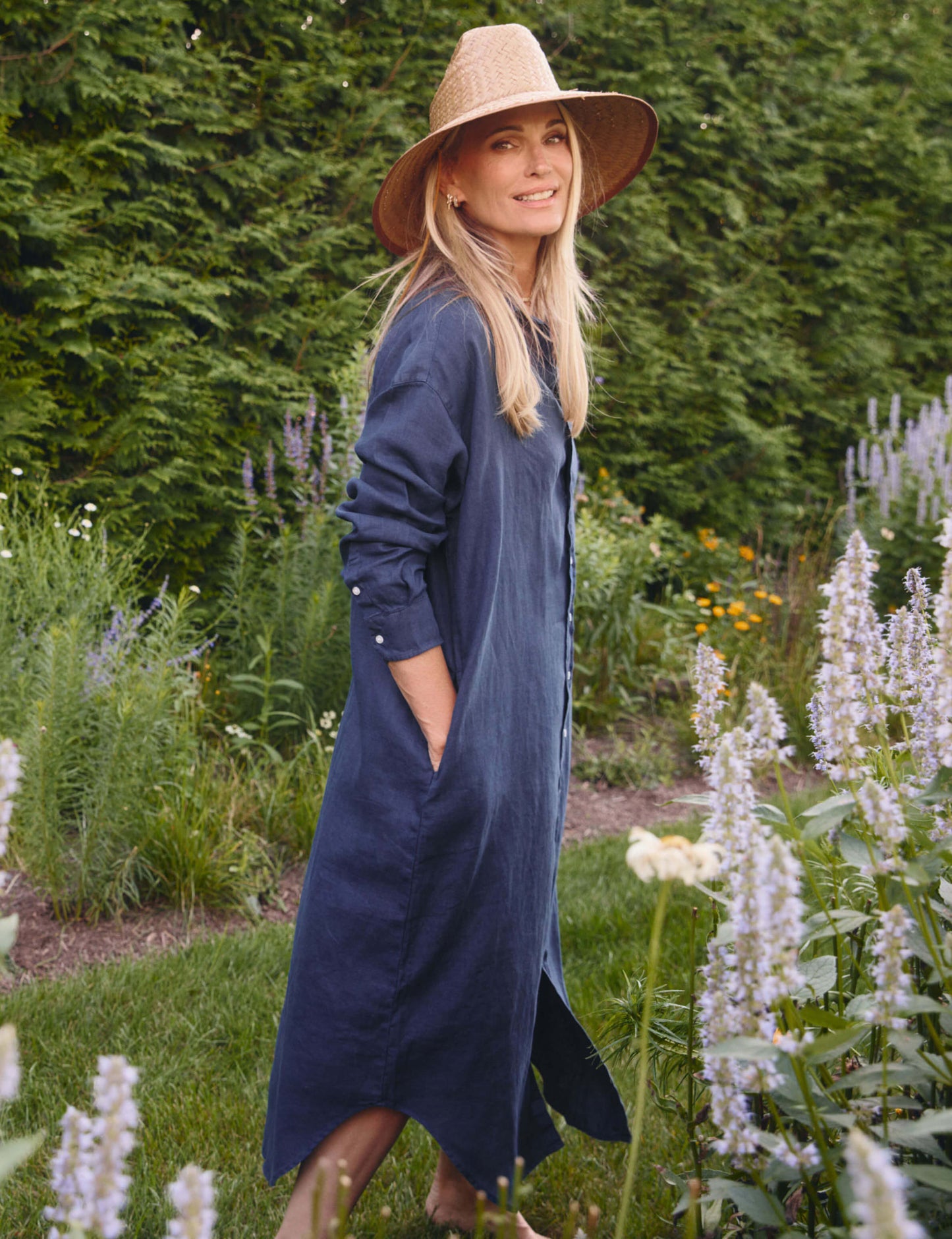 MEGAN Navy, Washed Linen
