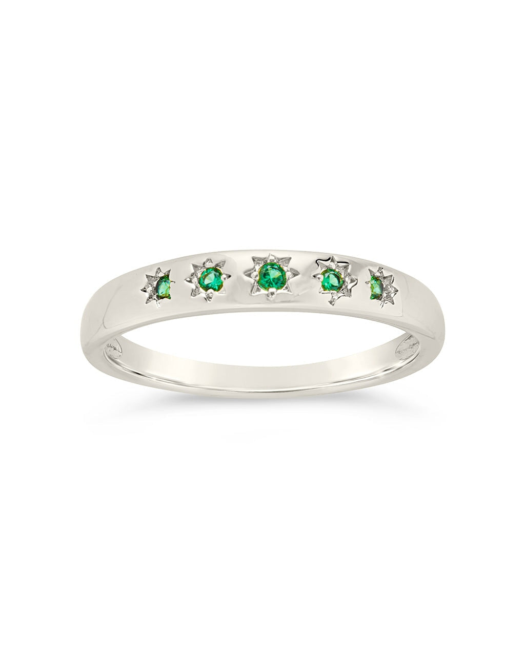 Lennon CZ Burst Band Ring