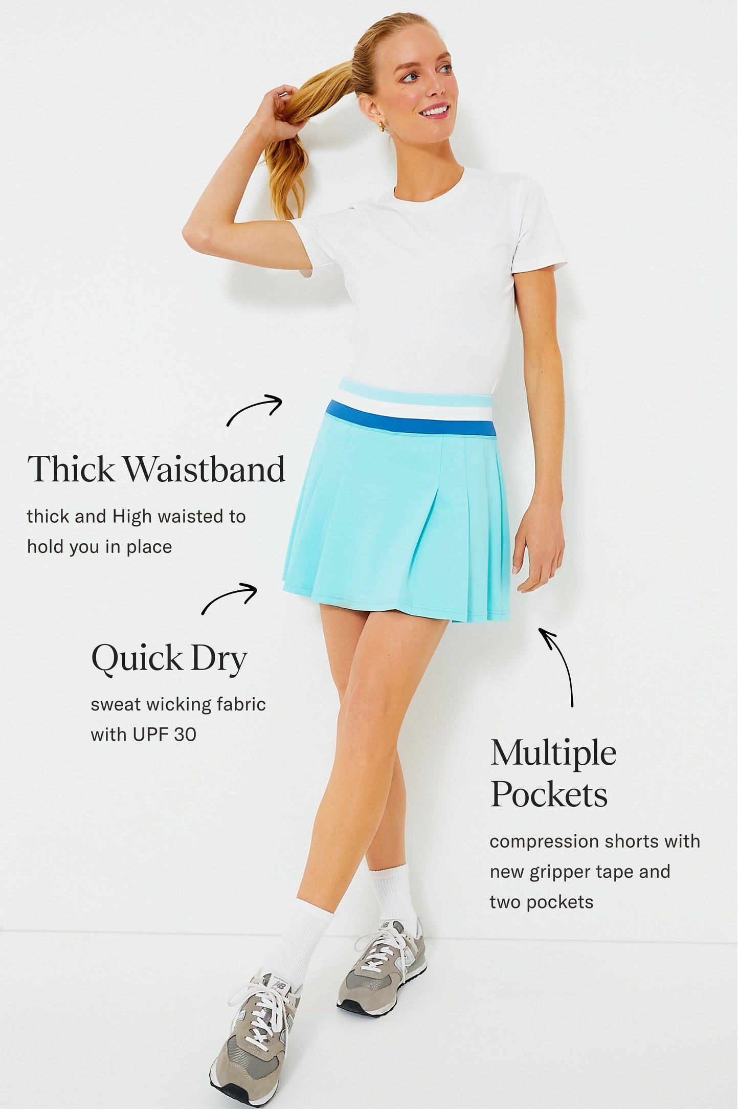Lisbon Blue 15 Inch Performance Jersey Lydia Skirt