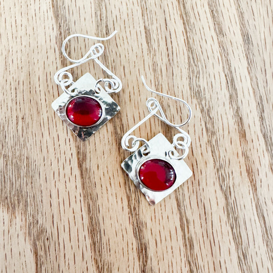 Ruby Red Earrings