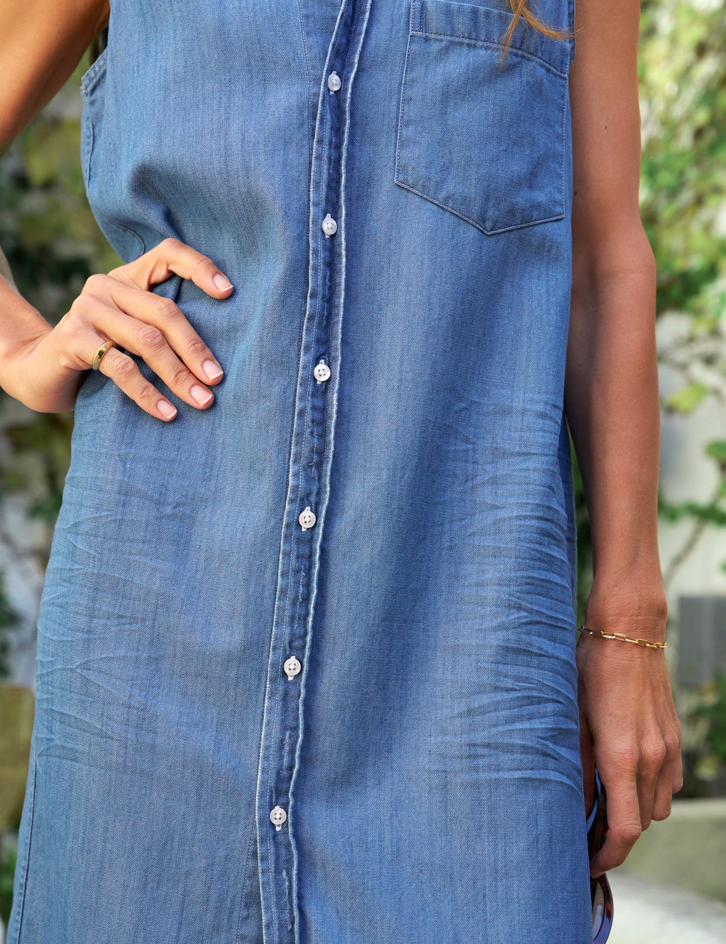 RORY SLEEVELESS Vintage Stonewashed Indigo, Famous Denim