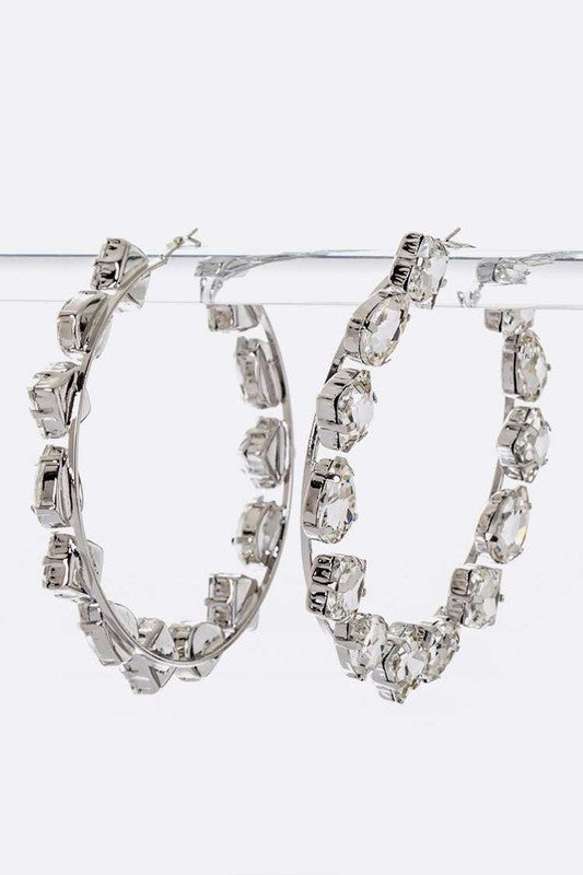 Oversize Bejeweled Hoop Earrings