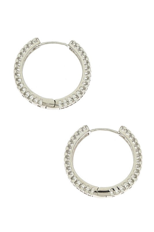 Cubic Zirconia Iconic Hoop Earrings