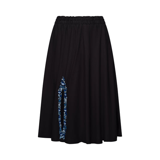 The Cecilia Skirt in Black with Blues