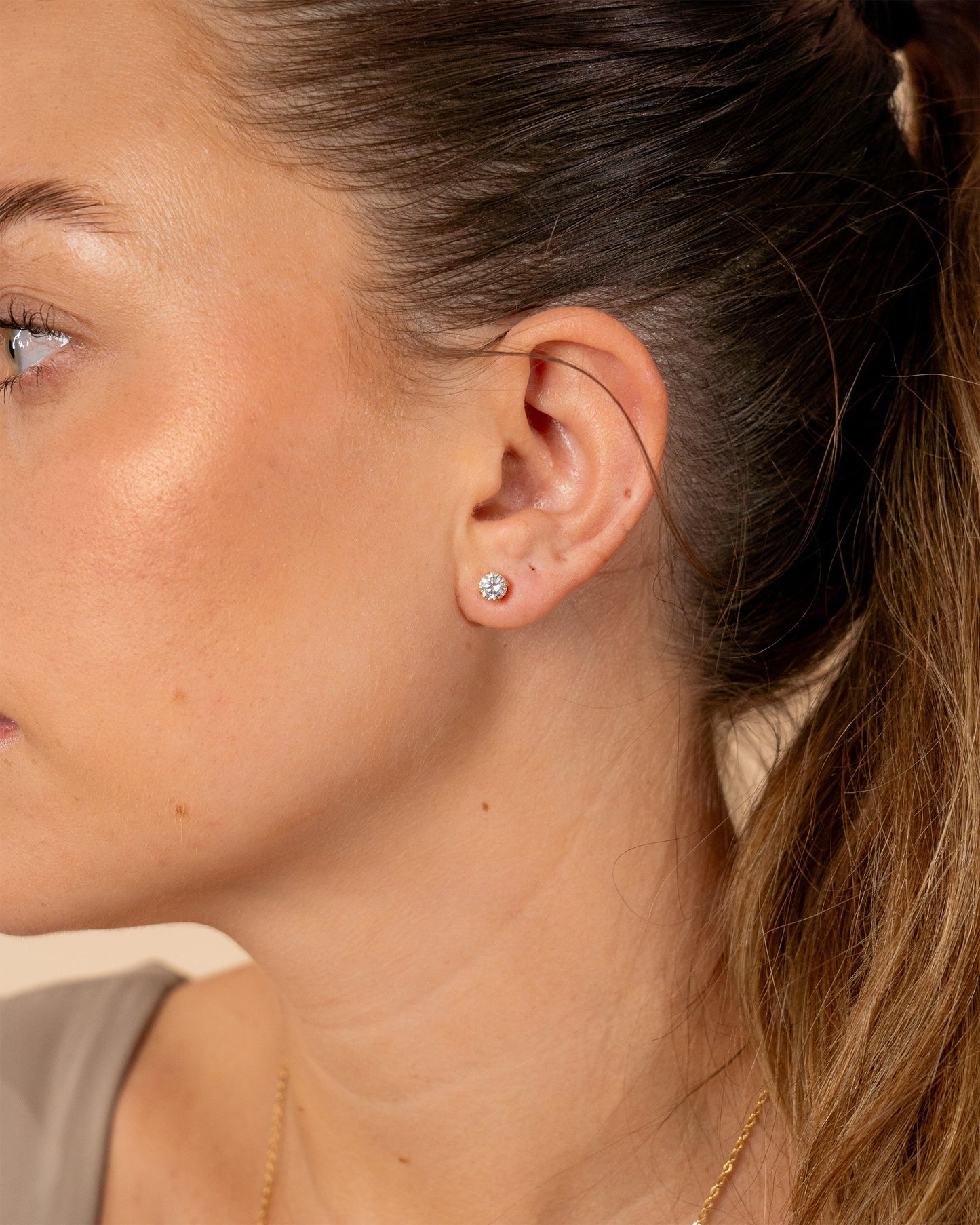 Sterling Silver 5mm CZ Stud Earrings