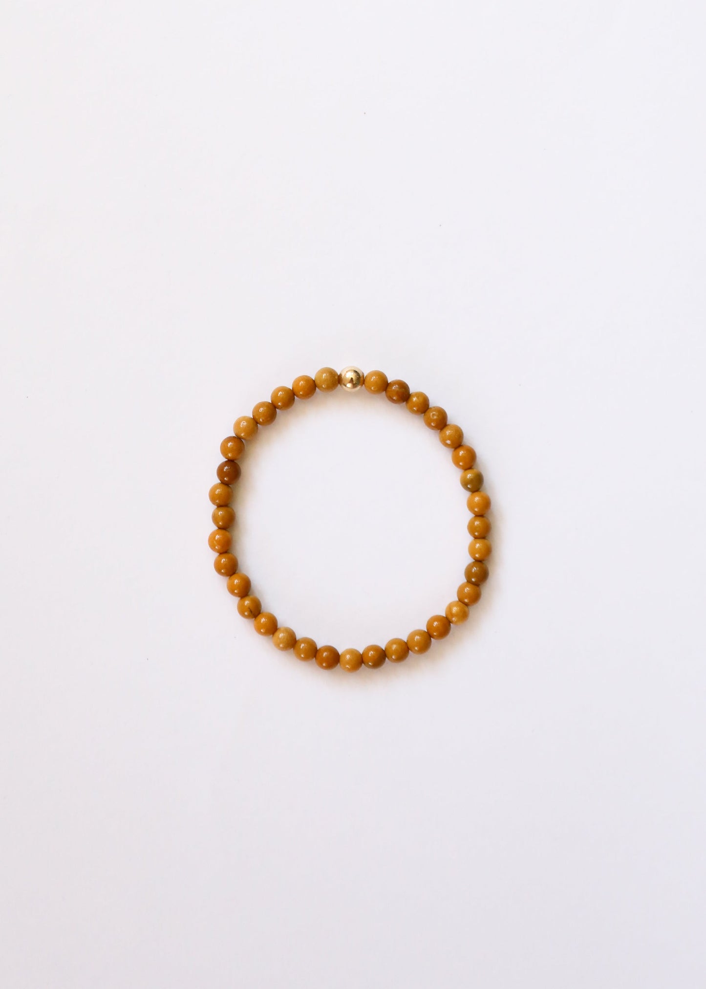 Dainty Golden Mookaite Jasper + 14K Gold Filled || Beaded Stretch Bracelet