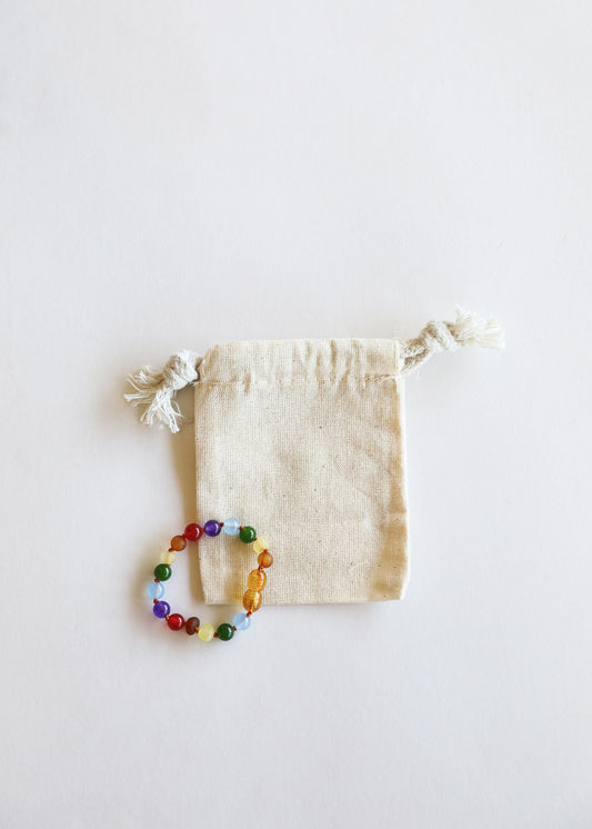 Raw Baltic Amber + Gemstone Rainbow || Anklet • Bracelet