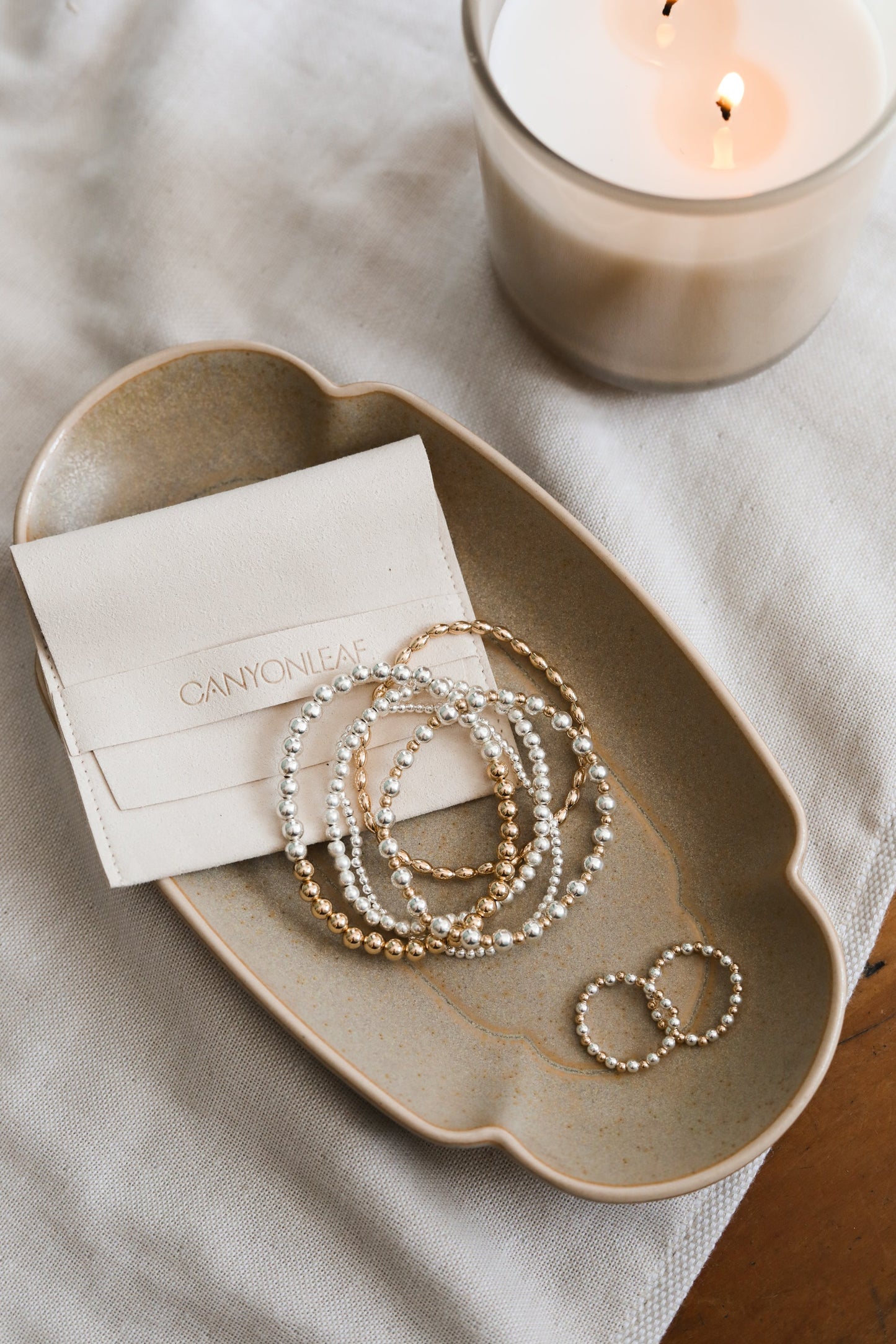 Sterling Silver + 14k Gold Filled Sun || Beaded Bracelet