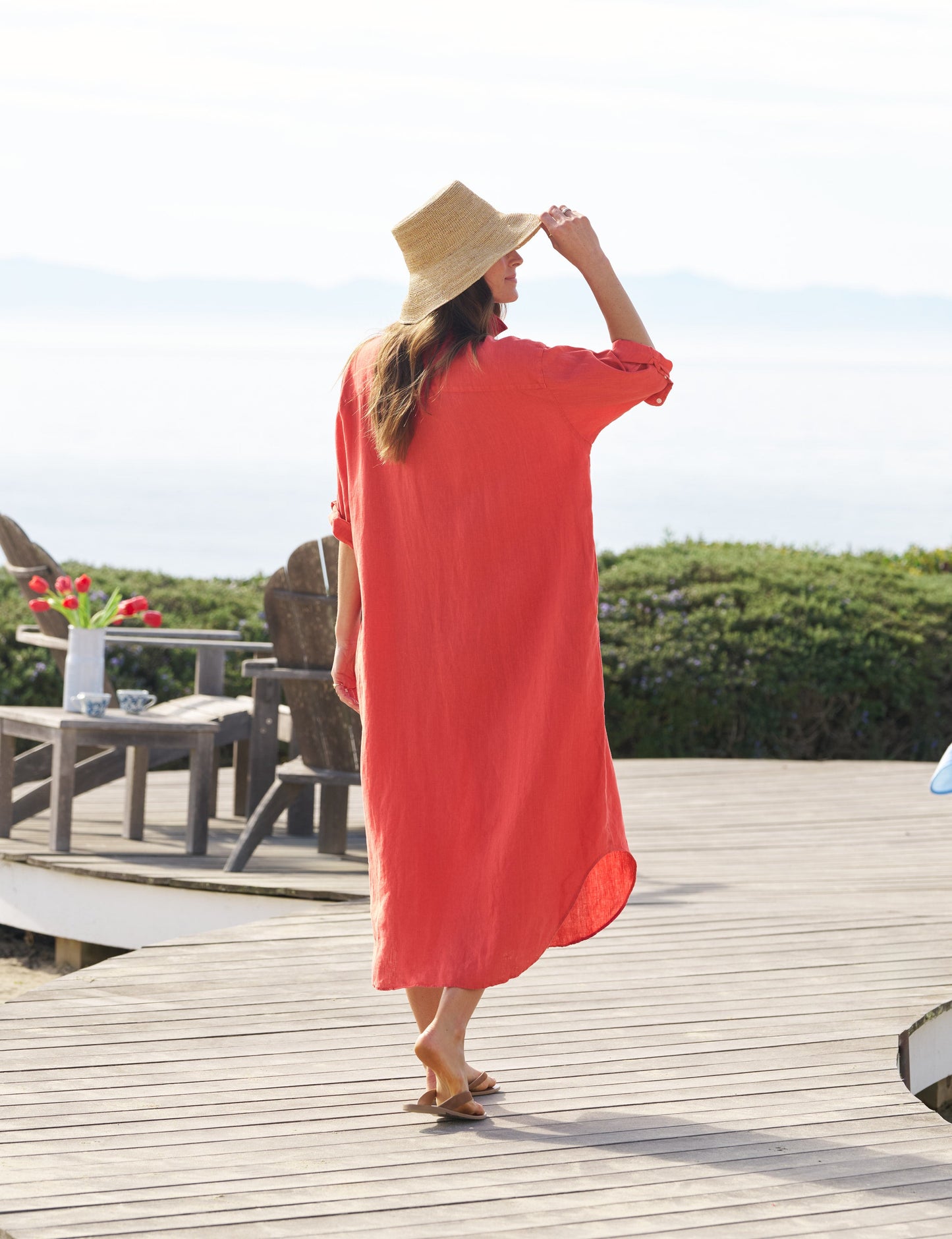 MEGAN Summer Red, Washed Linen