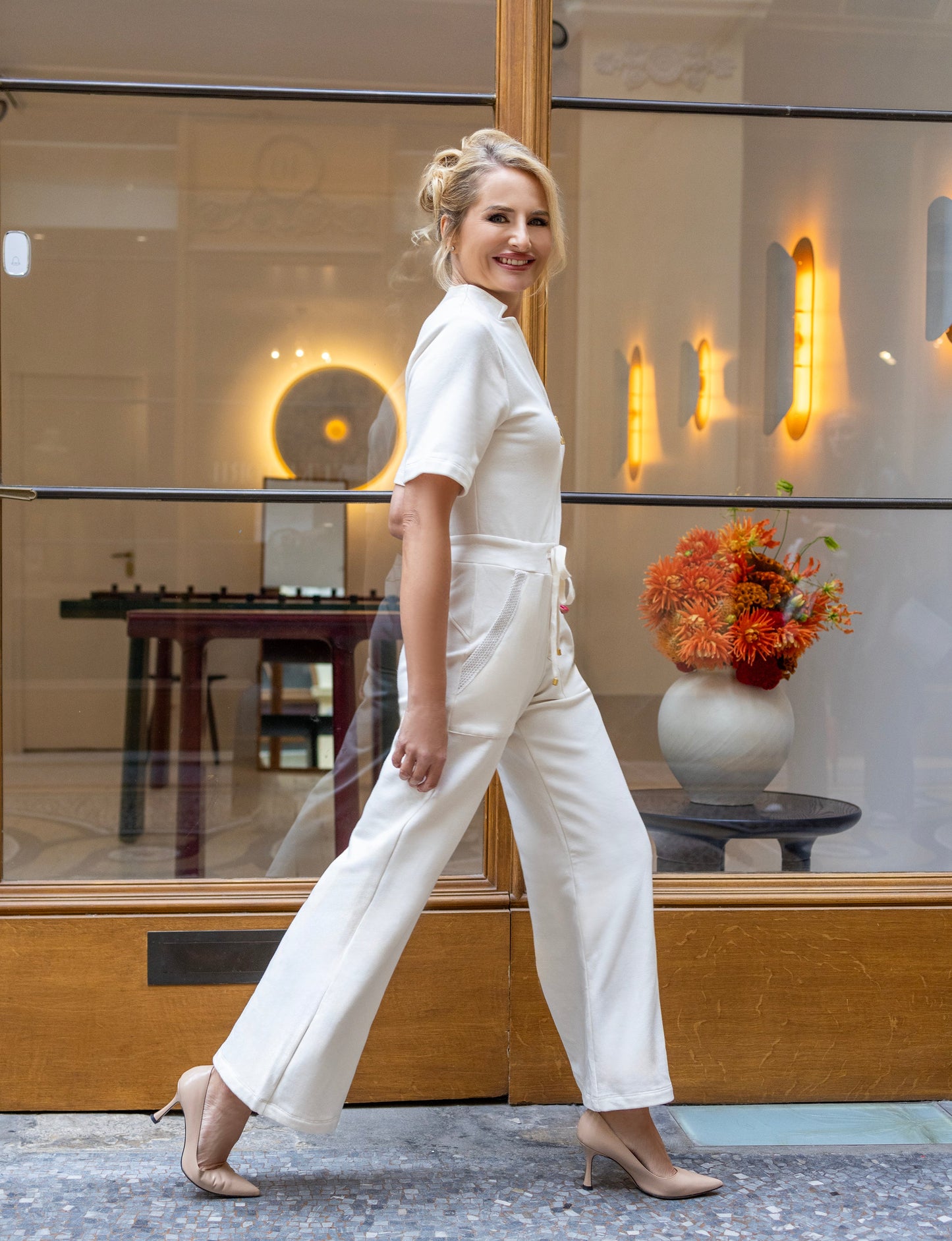 The Carolina Jumpsuit in Cream