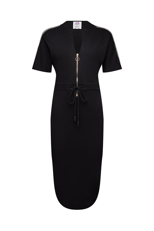 The Chelsea Stretch Terry Dress in Black