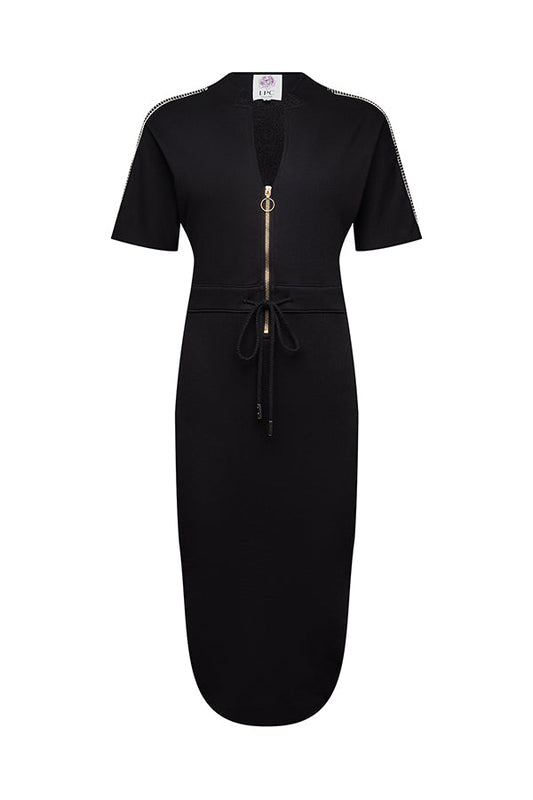 The Chelsea Stretch Terry Dress in Black