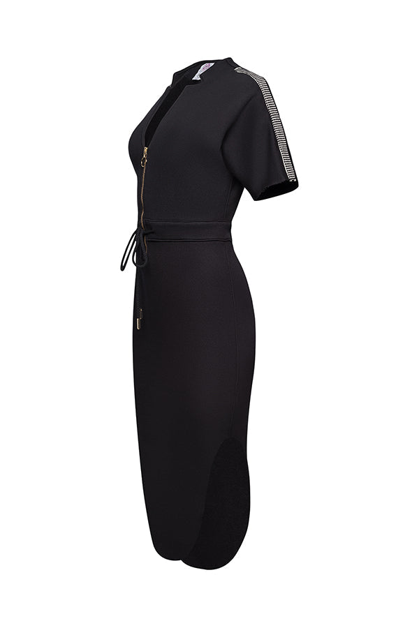 The Chelsea Stretch Terry Dress in Black