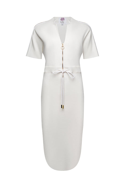 The Chelsea Stretch Terry Dress in White