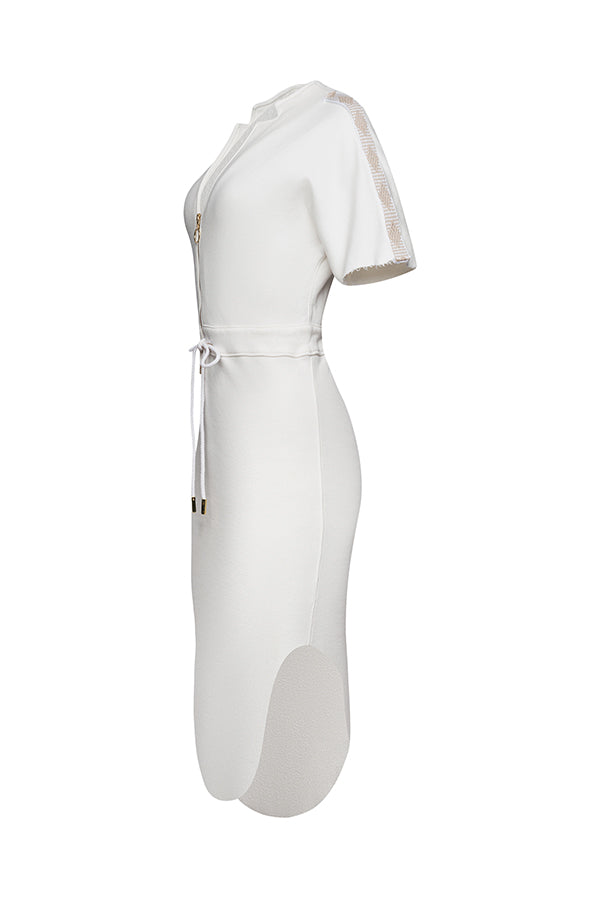 The Chelsea Stretch Terry Dress in White