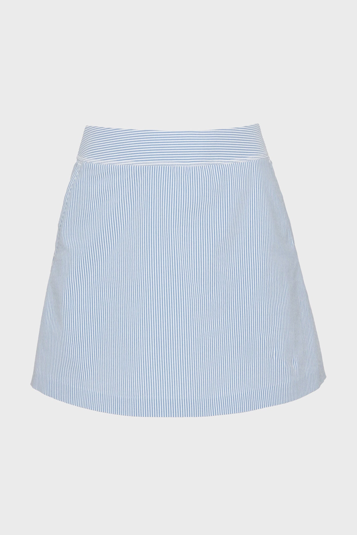Blue 16 Inch Performance Seersucker Winefred Golf Skirt