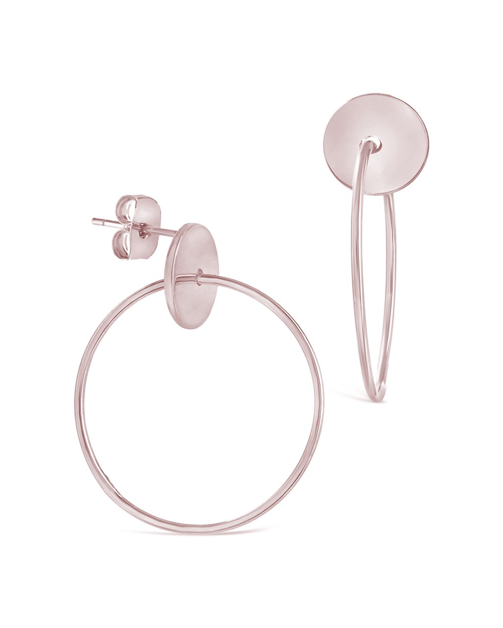 Sterling Silver Solid Circle Drop Earrings