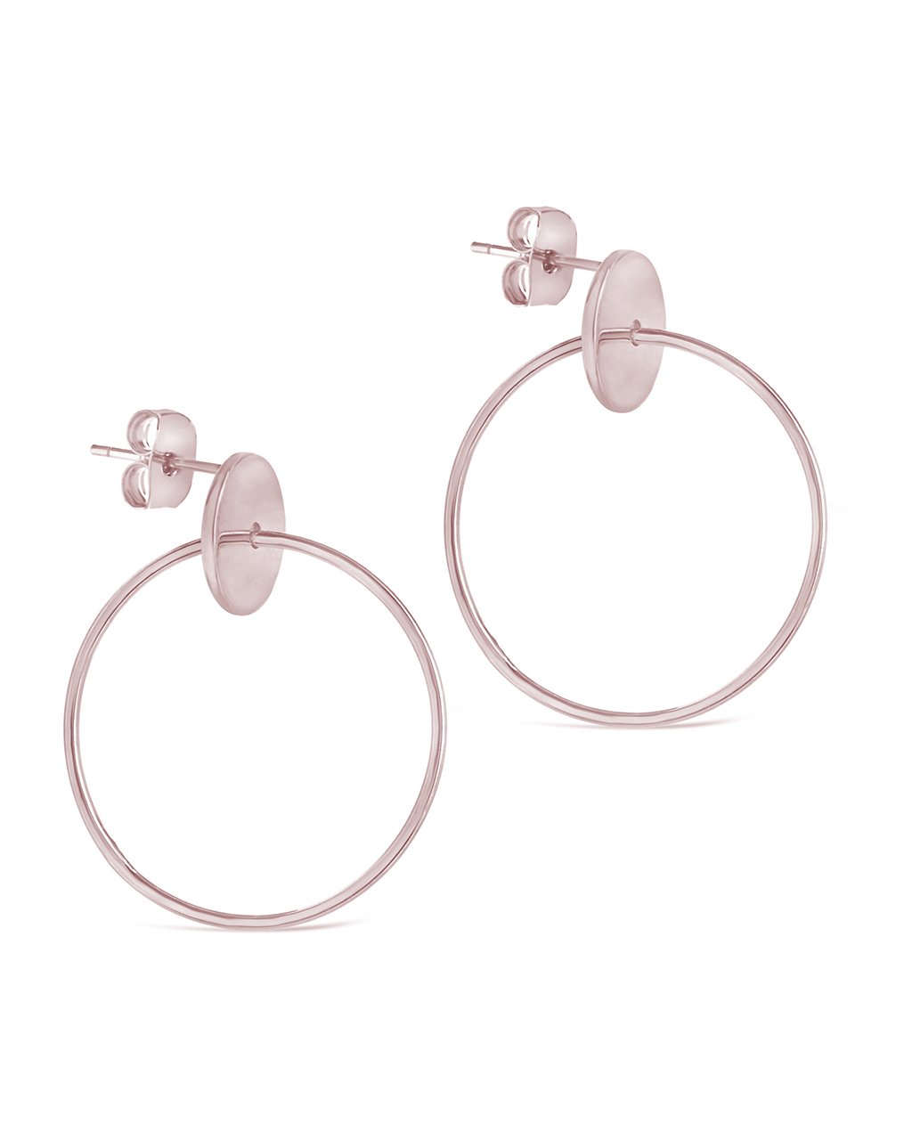 Sterling Silver Solid Circle Drop Earrings
