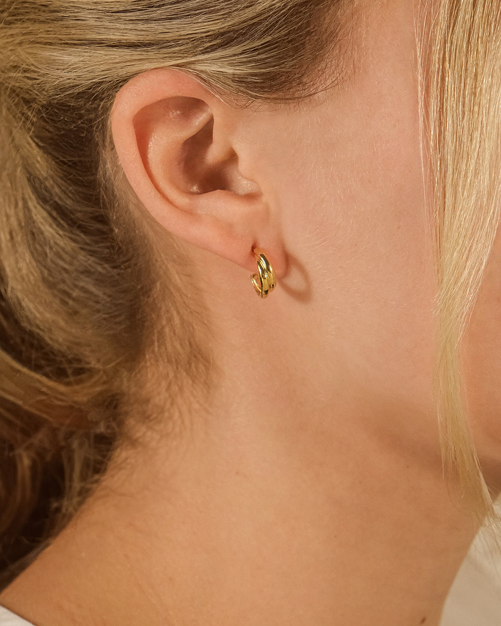 Sterling Silver Twist Stud Hoops