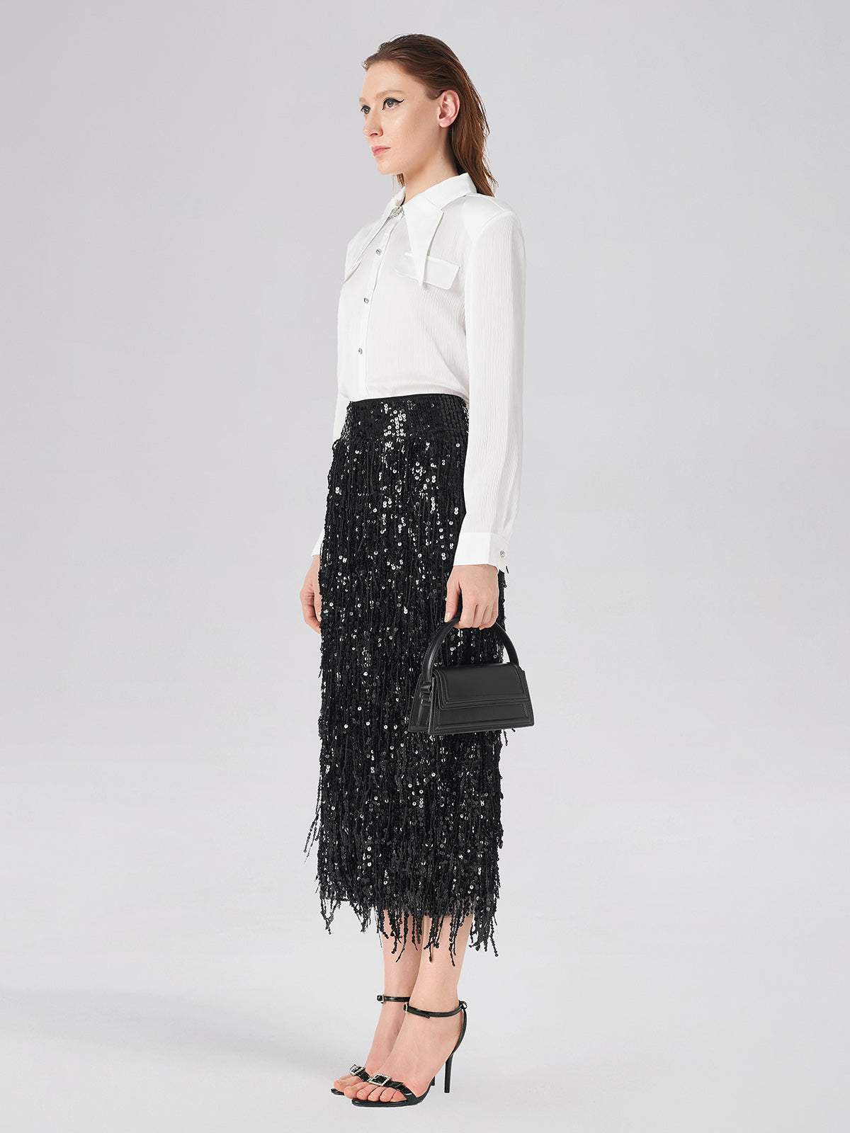 Thousand-folded Pointed Collar Shirt