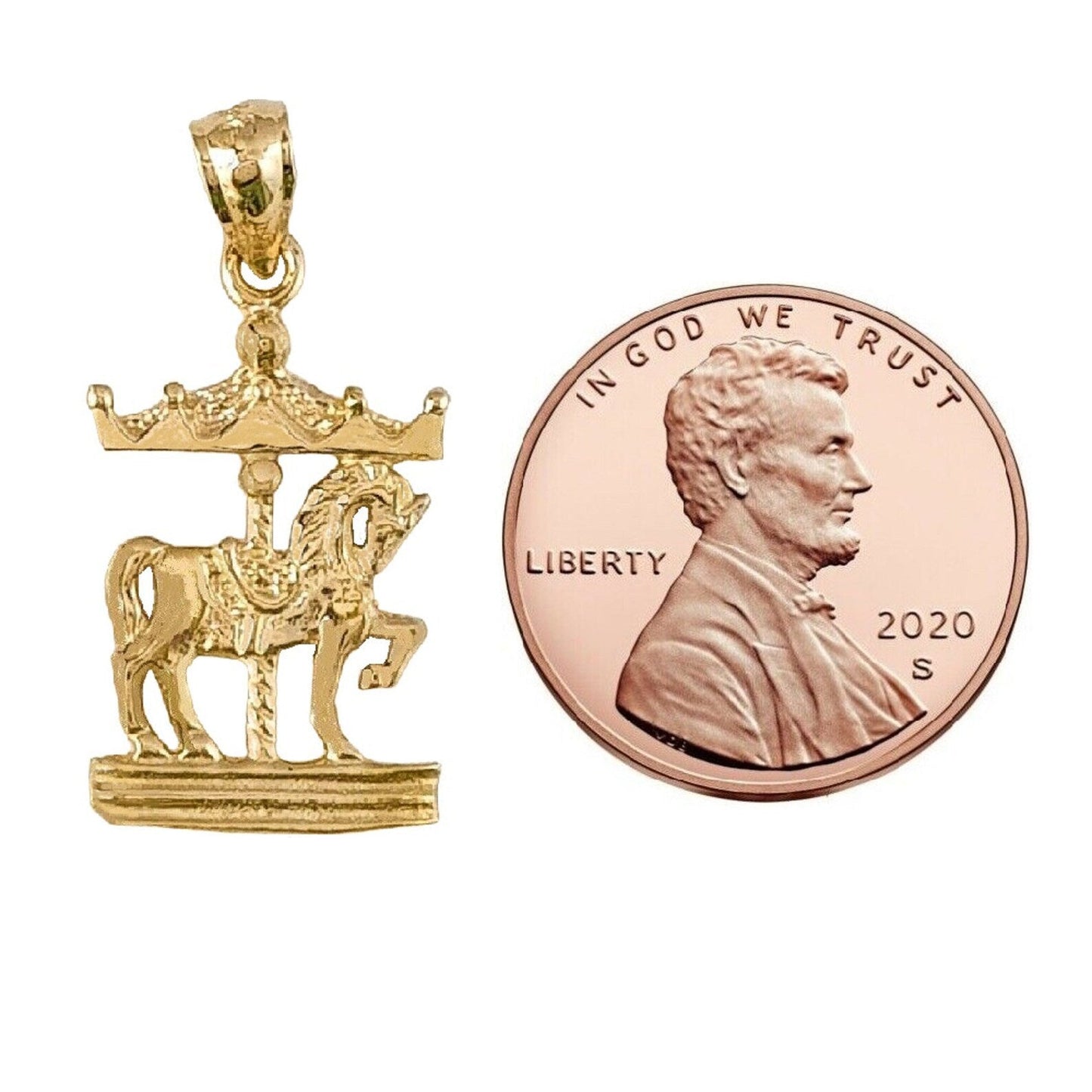14K Gold Carousel Charm