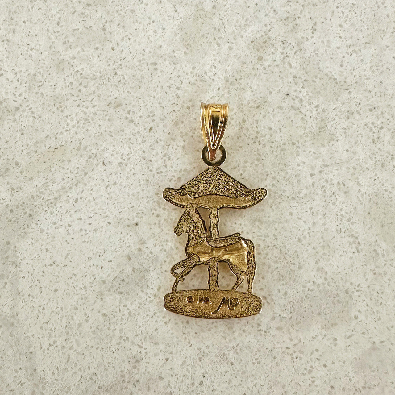 14K Gold Carousel Charm