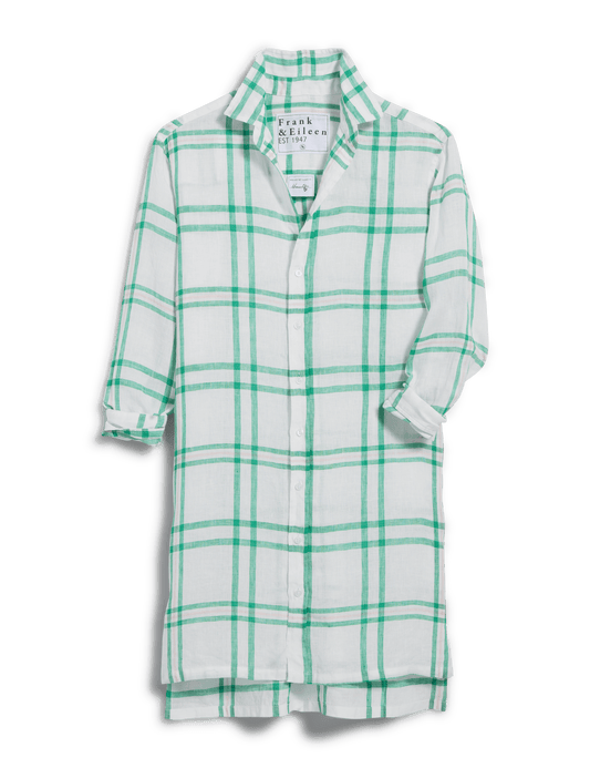 HUNTER Green and Light Pink Plaid, Italian Classic Linen