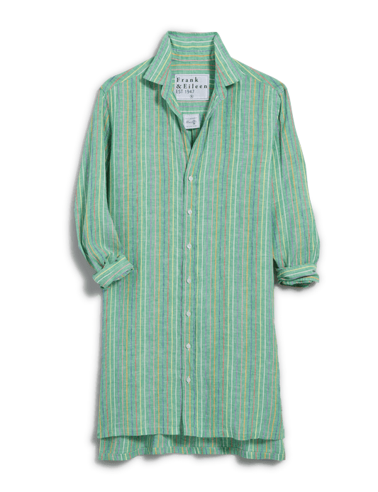 HUNTER Green Multi Stripe, Italian Classic Linen