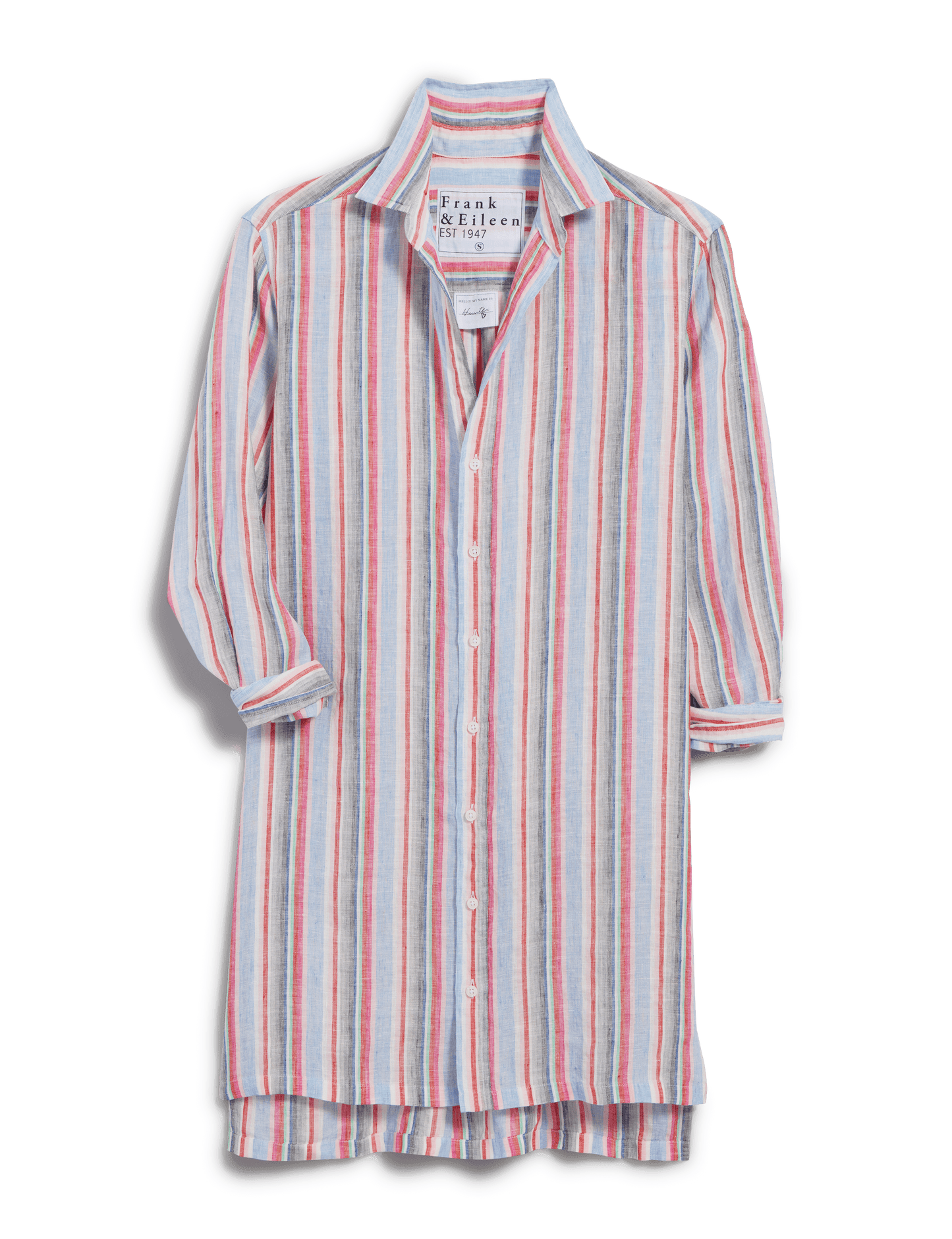 HUNTER Multi Pink and Green Stripe, Italian Classic Linen