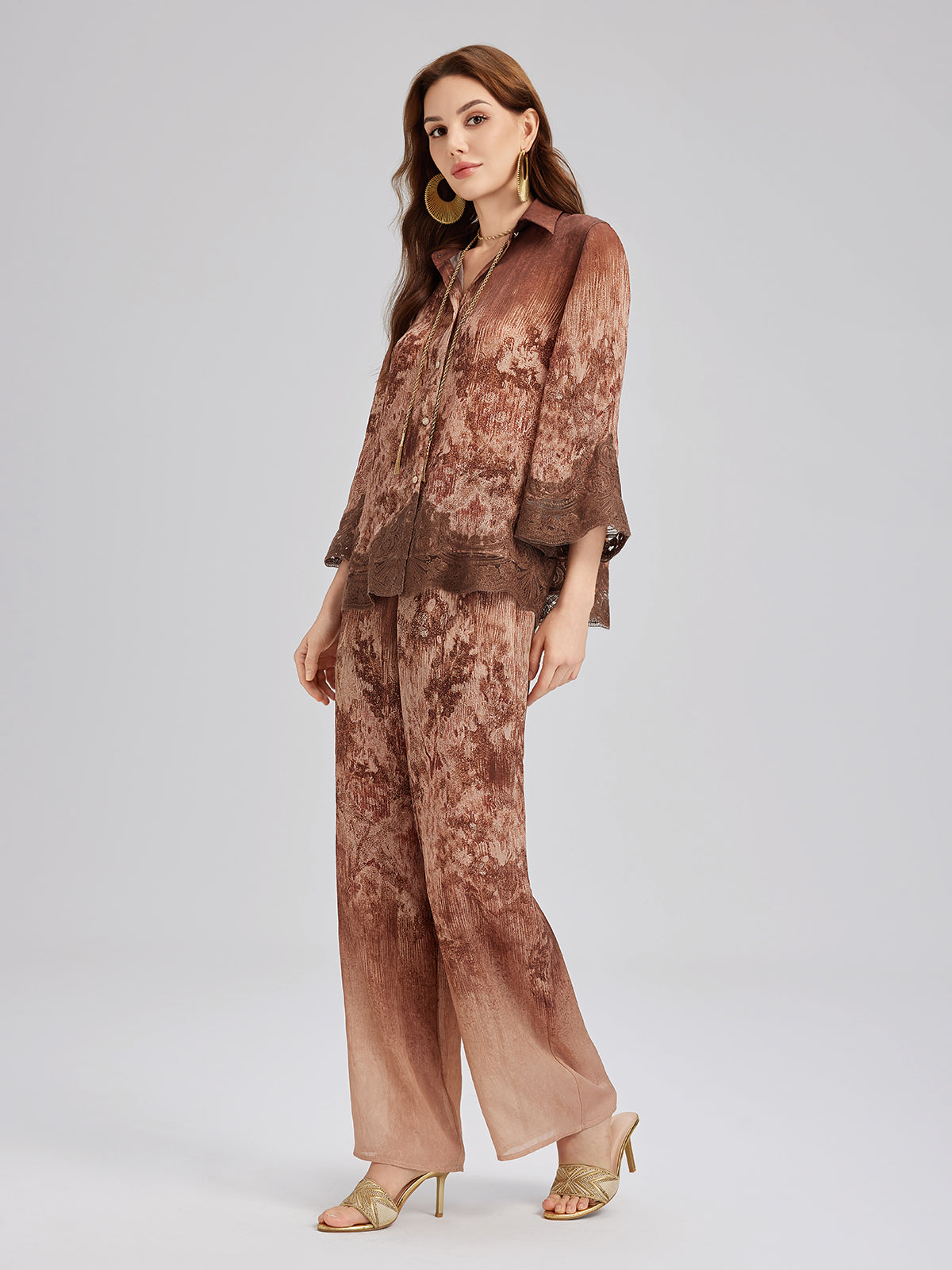 Ombre Lace Panel Shirt