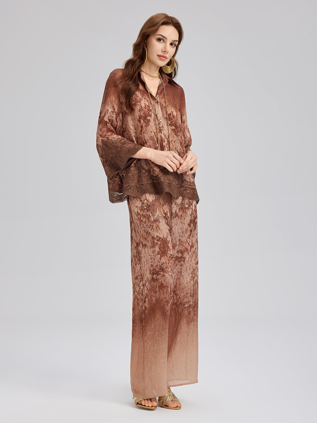 Ombre Lace Panel Shirt