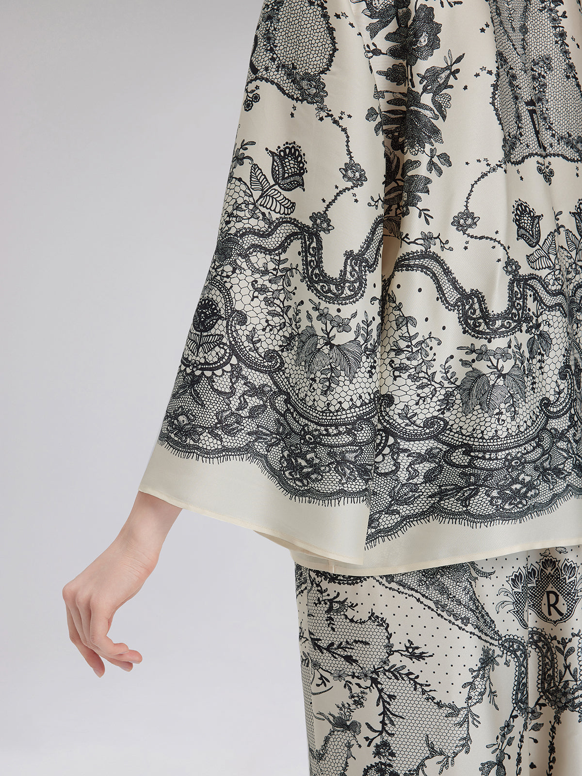 Black Eyelash Lace Turn-down Collar Shirt