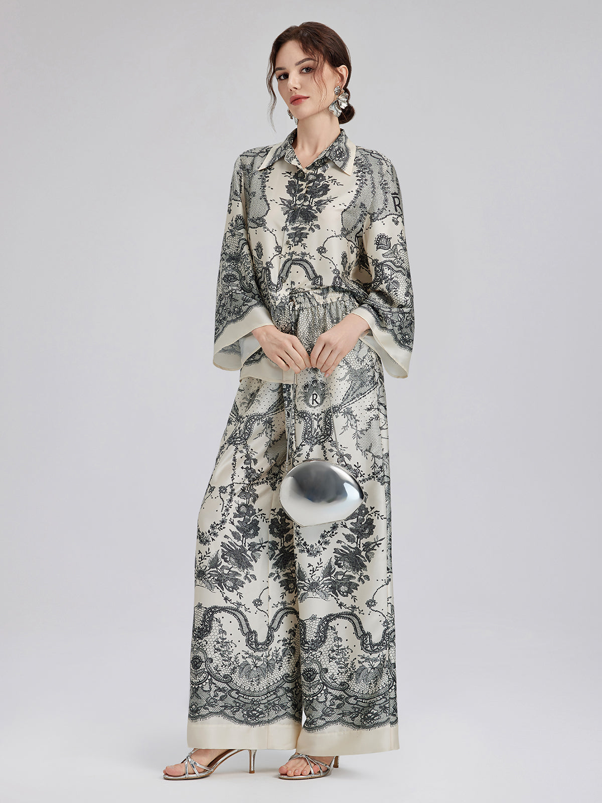Black Eyelash Lace Turn-down Collar Shirt